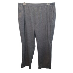 Lands End Sport Knit Straight Leg Pants Womens Large Gray Pull On Loungewear